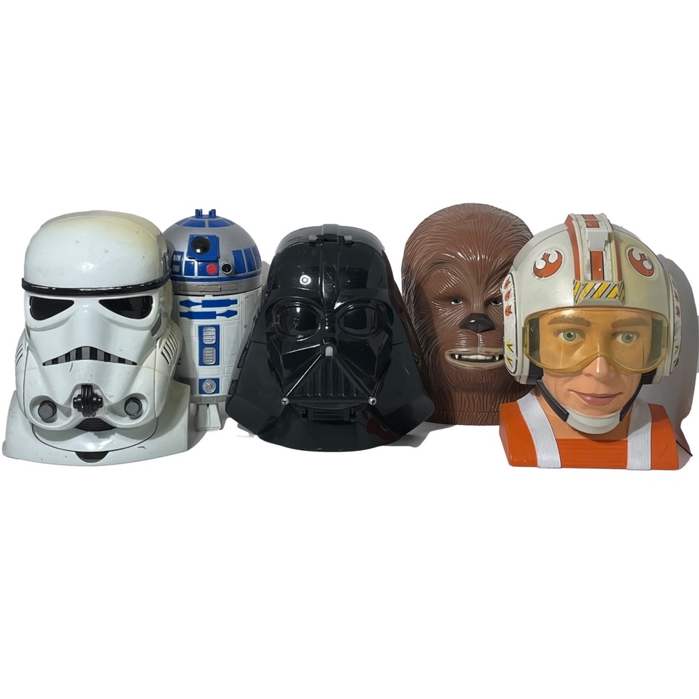 Vintage Star Wars Micro Machines Transforming Heads Lot Galoob Vader R2D2 1996